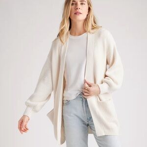 EUC Quince 100% Organic Cotton Oversized Cardigan Sz.XL Ivory